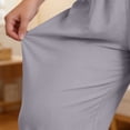 thumbnail image 4 of Karymi Jean Shorts Womens Plus Size Elastic Waist Loungewear Pants, Solid Loose Sleepwear Trousers, Casual Full-Length Home Pants with Pockets Halara Pants Women, 4 of 5