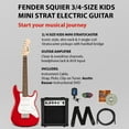 thumbnail image 2 of Fender Squier 3/4-Size Kids Mini Strat Electric Guitar - Dakota Red w/ Amplifier, 2 of 9