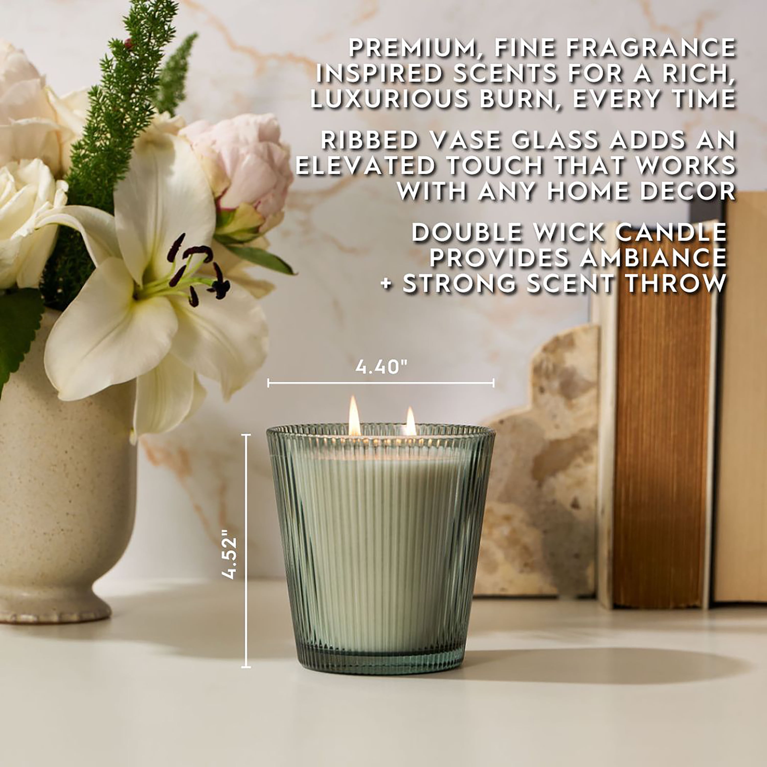 Better Homes & Gardens Fine Fragrance Collection, Sea Salt Woods Scented 2-Wick Jar Candle 16 oz.