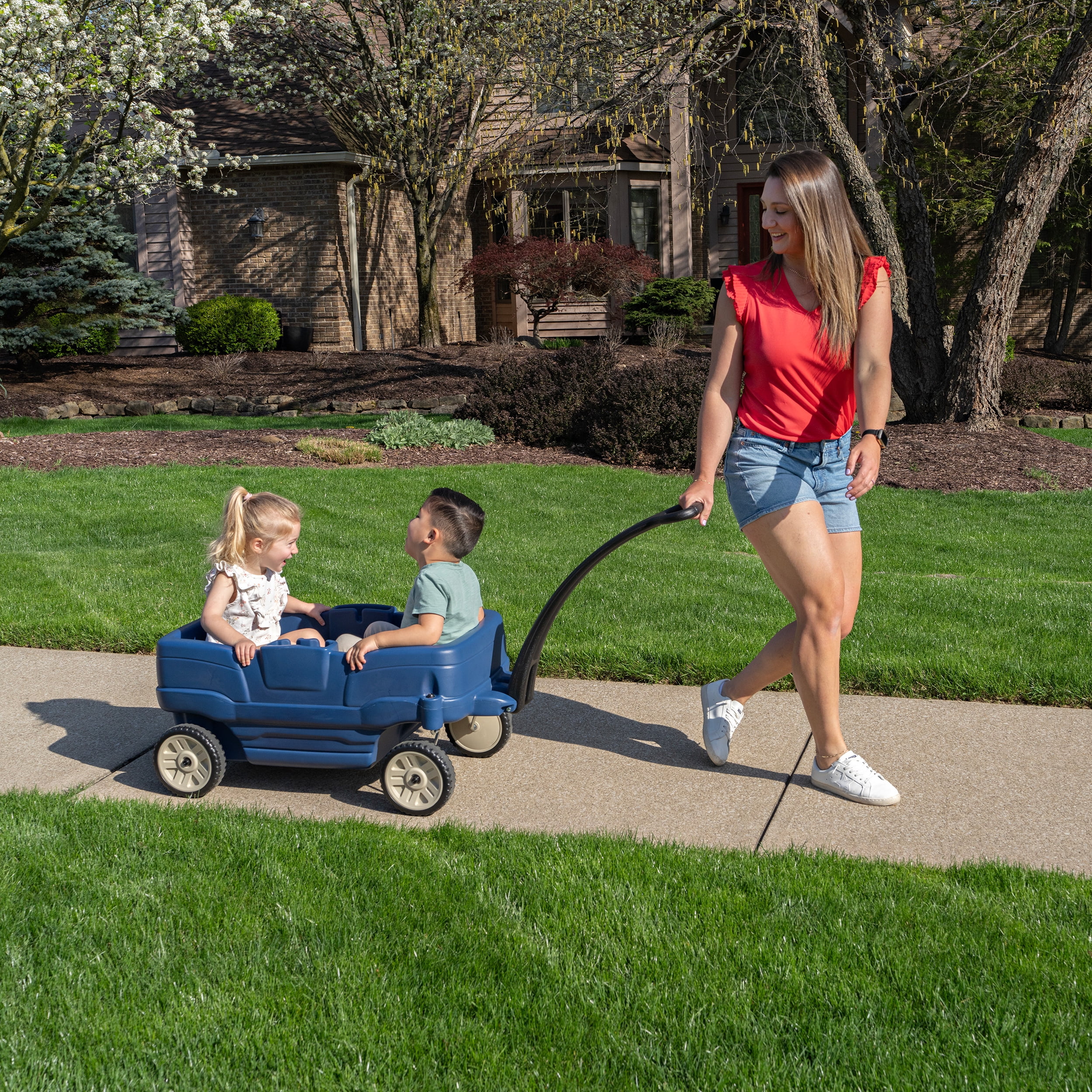Step2 Neighborhood Wagon Toddler Riding Toy with Seatbelts and Storage for Ages 18 months to 5 Years