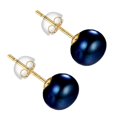 thumbnail image 1 of Pendientes de tuerca de perlas naturales de agua dulce, pendientes de plata de ley 925 auténtica, perlas blancas cultivadas para mujeres, pendientes, joyería al por mayor Deng Xun unisex, 1 of 2