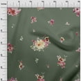 thumbnail image 3 of oneOone Rayon Olive Green Fabric Florals Dress Material Fabric Print Fabric By The Yard 56 Inch Wide, 3 of 6