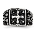thumbnail image 4 of Auriga Fine Jewelry Stainless Steel Antiqued Polished and Textured Cross Ring for Men Size 10, 4 of 7