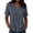 *Navy, variant on VBVC Women's Crinkle Short Sleeve Collared Top, Ladies' V-Neck Button Accent Blouse, Casual Breathable Summer Shirt For Women,Black,S-2XL