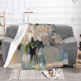 thumbnail image 3 of Flowers Throw Blanket White Floral Warm Flannel Blanket Rustic Flower Painting, 3 of 8
