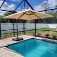 thumbnail image 5 of PURPLE LEAF 9x9 Ft Cantilever Umbrella Square Outdoor Patio Umbrella Large Offset Hanging Umbrella Aluminum Umbrella with 360°Rotation Adjustable Garden Pool Umbrella,Beige, 5 of 17