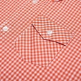 thumbnail image 5 of Bienzoe Boy's Cotton Plaid Button Down Short Sleeve Shirt Orange/White 11/12, 5 of 8