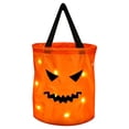 thumbnail image 4 of Clearance Under $5.1! 2 Pack LED Light Up Halloween Candy Bucket Bag with Handle (Grin), 4 of 5