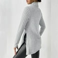 thumbnail image 4 of BLVB Sweaters for Women Long Sleeve Turtleneck Side Split Slim Knit Pullover Sweater Tops for Fall Winter, 4 of 5