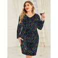 thumbnail image 3 of Weardear Women's Plus Size Sequin Dress New Year V Neck Long Sleeve Cocktail Party Dress, 3 of 5