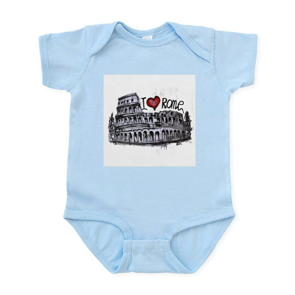 CafePress - I Love Rome Body Suit - Baby Light Bodysuit, Size Newborn - 24 Months