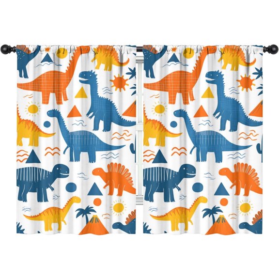 Blackout Kids Curtains,Cute Dinosaur Pattern Childrens Insulated Curtains Set Of 2,Bedroom Essentials,Toddler Room Decor 42x63in(106x160cm)