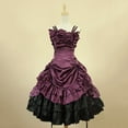 thumbnail image 4 of LEBONYARD Plus Size Dresses for Wedding Guest,Gothic Dress for Women Sale Clearance,Ladies Gothic Retro Halloween Short Sleeved Jumpsuit Court Dress Sleeveless V-neck Dress Wine M, 4 of 4