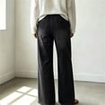 thumbnail image 7 of Miqool Wide Leg Jeans for Women Trendy Pleated High Waisted Drawstring Tie Elastic Waist Stretchy Denim Pants Trouser Jeans with Pockets, 7 of 7
