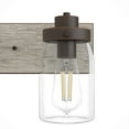 thumbnail image 4 of Hunter - Devon Park 3-light Onyx Bengal, Medium Size Vanity Light, Dimmable, Rustic Style, for Bedrooms, Dining, Living Rooms - 48021, 4 of 8