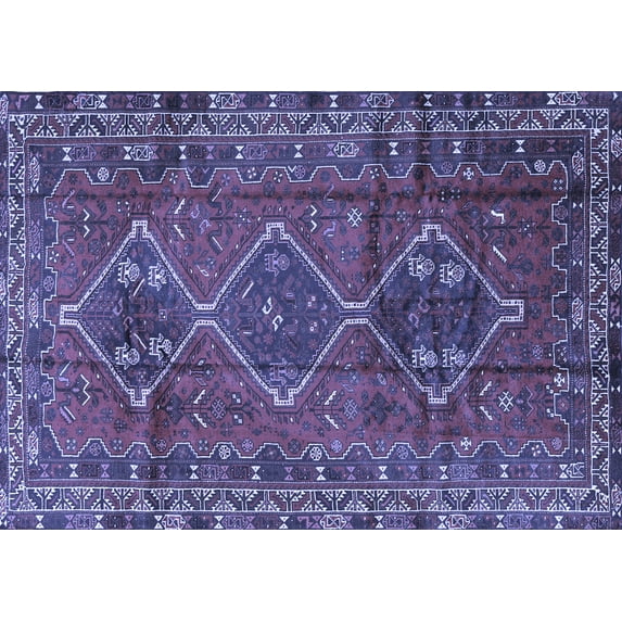 Ahgly Company Indoor Rectangle Persian Blue Traditional Area Rugs, 7' x 10'