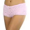 thumbnail image 3 of ToBeInStyle Women's Chiffon Lace Ruffle Polyester Blend Booty Shorts - Pink, 3 of 7