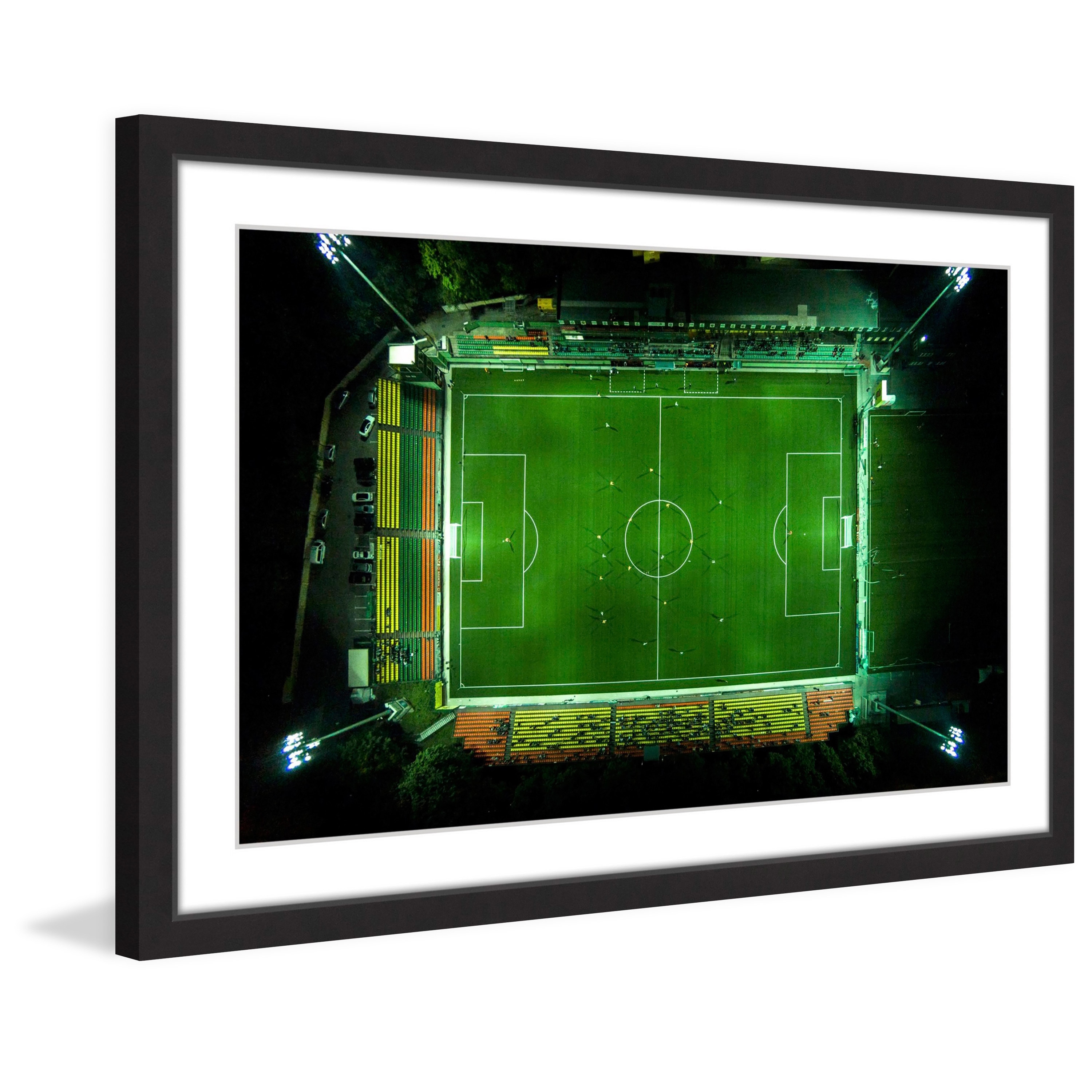 Marmont Hill "Soccer From Above" By Karolis Janulis Framed Painting Art Print, 30.0" x 1.5"