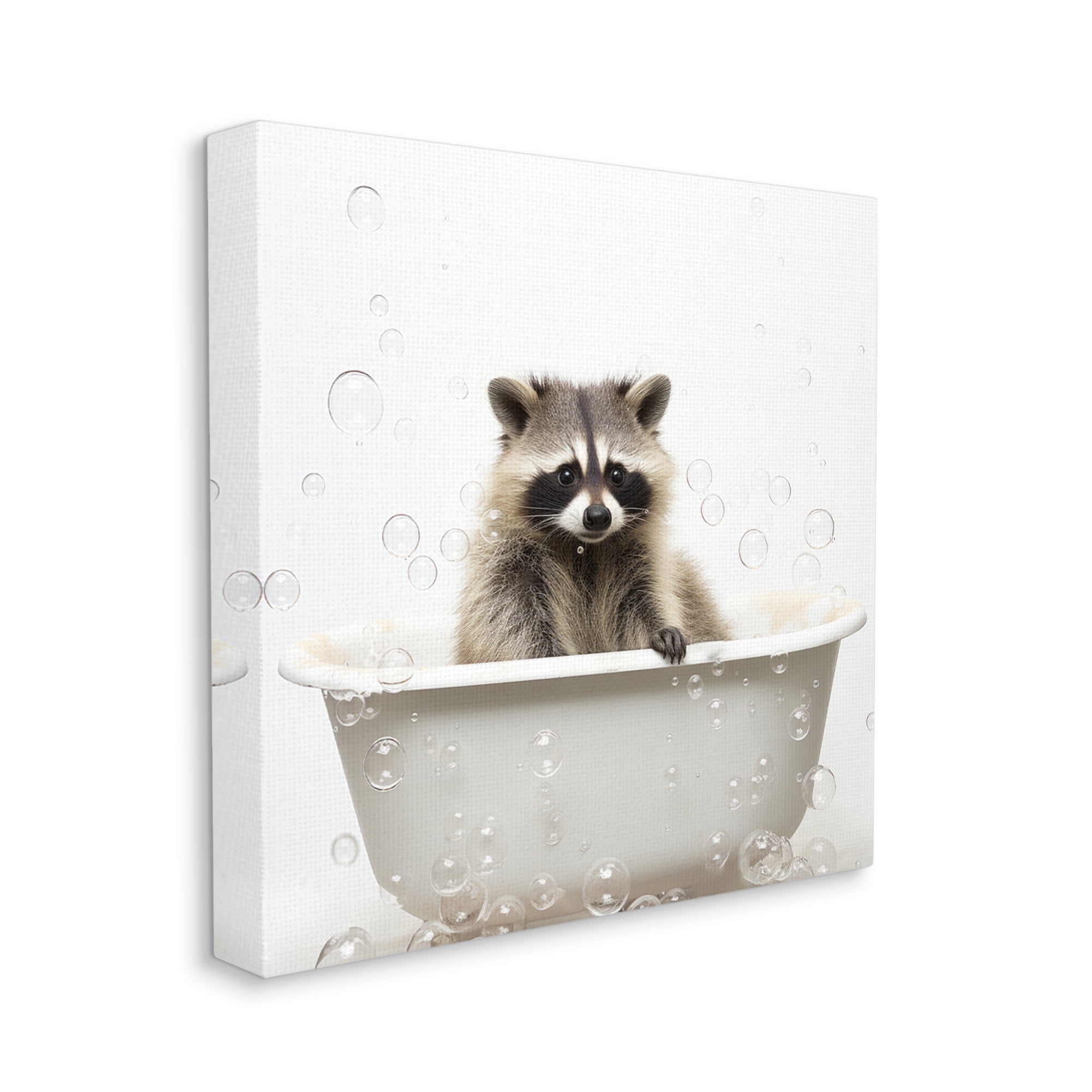 Stupell Industries Raccoon Bubble Bath Animals & Insects Painting Gallery Wrapped Canvas Art Print Wall Art, 36 x 36