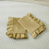 Ayanshi Bedding Ruffle Pillow Shams Queen Size Set of 2, 20X30 -Ruffled Fringe Design Pillow Cases Soft & Smooth - Unique Collection Pillow Covers 20X30 - Taupe