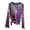 Purple, variant on Women's Metallic Tops Long Sleeve Crew Neck Holographic Shiny T-Shirt (Pink M)
