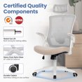 thumbnail image 6 of CELTOSS Ergonomic Office Chair, High Back Flip-Up Armrests Design, Adjustable Mesh Headrest and Lumbar Support, Beige, 6 of 14