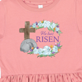 thumbnail image 4 of Inktastic Easter He Has Risen with Cross and Flowers Girls Toddler Dress, 4 of 5