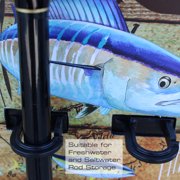 Rush Creek Creations Fishing Rod Wall Rack, 6 Rod Capacity, Guy Harvey Design