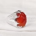thumbnail image 2 of Red Onyx Mans Ring, Natural Red Onyx Gents Ring, December, Silver Jewelry, 925 Silver Ring, Birthday Gift, Heavy Mens Ring, Arabic Design, Ottoman Style Ring, Christmas, Turkey Mens Signet Ring, 2 of 5