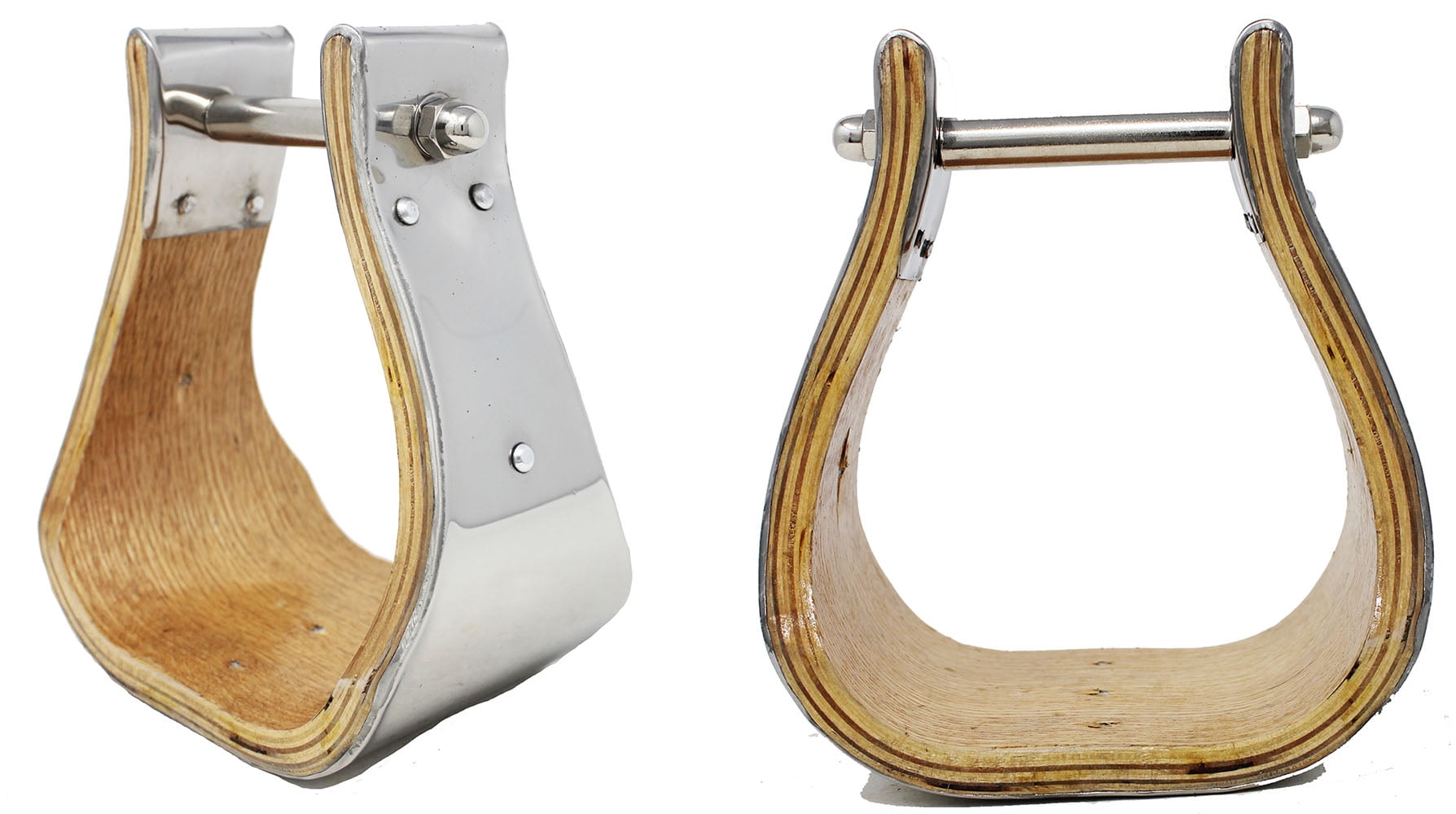 Horse Saddle Western SS Covered Wooden BELL STIRRUPS 4" Tread 51122