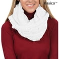 thumbnail image 4 of BASICO White Infinity Scarf for Women Winter Chunky Knitted Scarves Warm Circle Cable Loop, 4 of 6