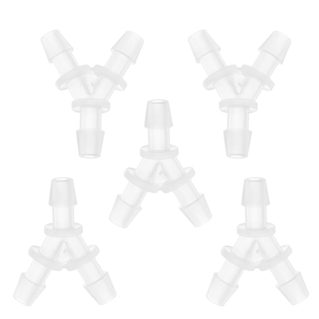 Automotive Vacuum Tubing Connector, 7/32" Car Y Shaped 3 Way Vacuum Line Fittings Plastic Translucent, 5 Pcs