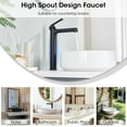 thumbnail image 5 of Wowkk Matte Black Bathroom Faucets 9.84" High Spout Tall Basin Faucet, Single Handle Bathroom Sink Faucet with Pop Up Drain and Faucet Supply Lines, 5 of 9