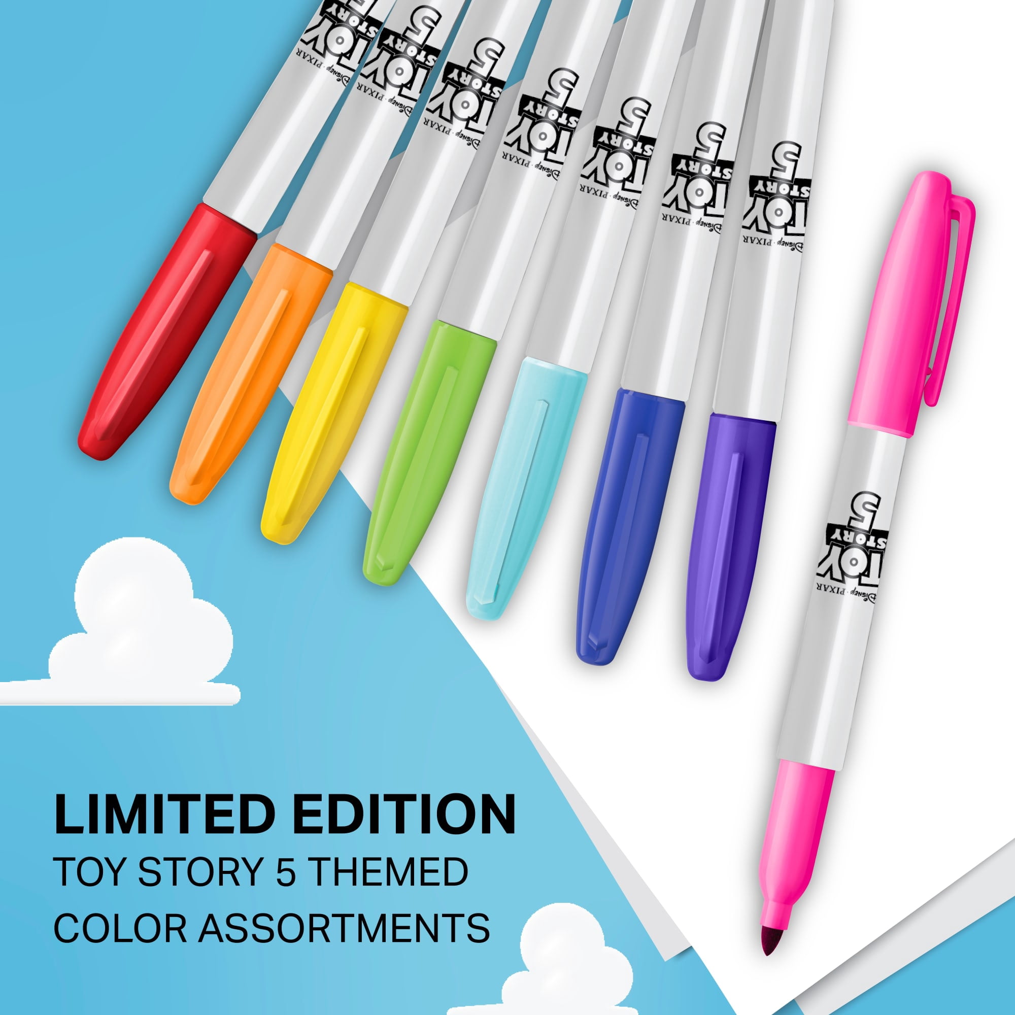 Sharpie Permanent Markers, Toy Story 5 Packaging, Assorted, Fine Point, 12 Count