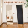 thumbnail image 4 of MyDepot 59"x16" Shatter-Proof Full-Length Mirror – Aluminum Frame, Freestanding/Hangable, Gold, 4 of 9