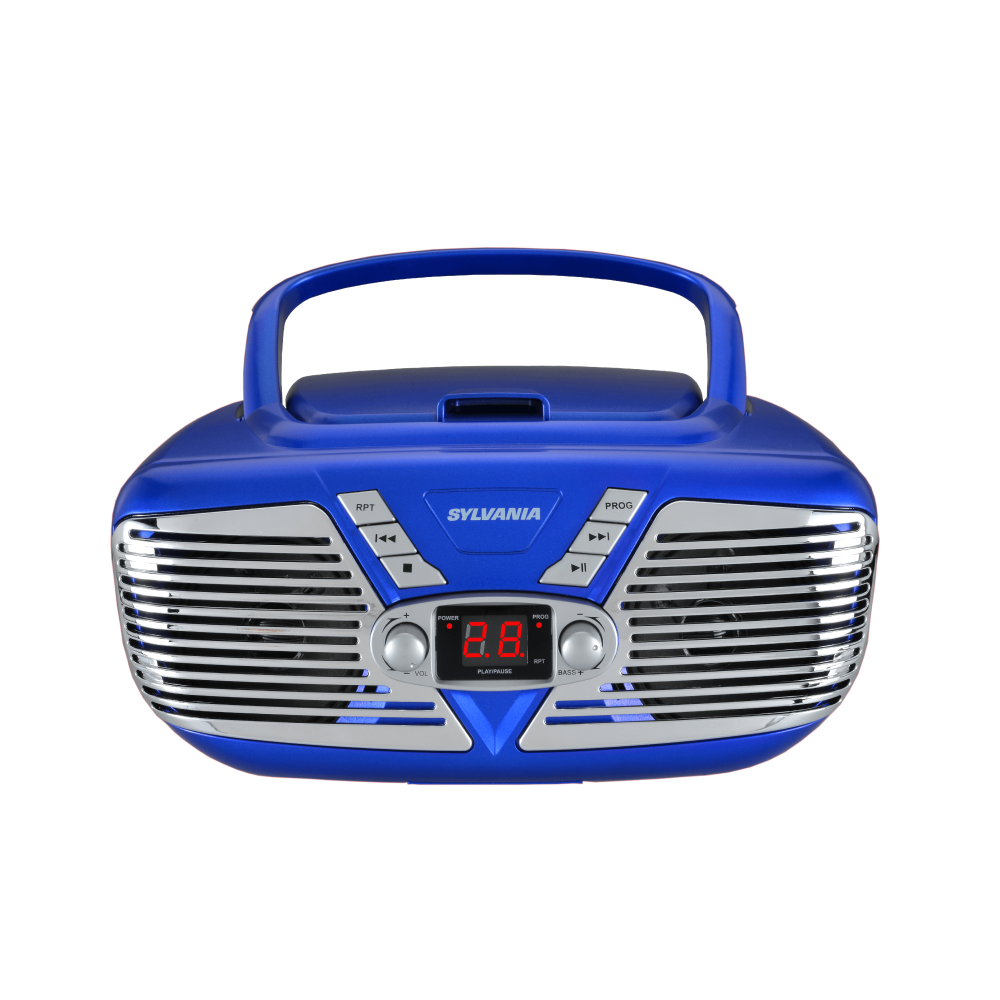 Sylvania SRCD211 Portable CD Boombox with AM/FM Radio, Retro Style