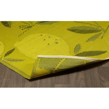 6' x 9' Yellow Lemon Reversible Indoor/Outdoor Plastic Rug ...