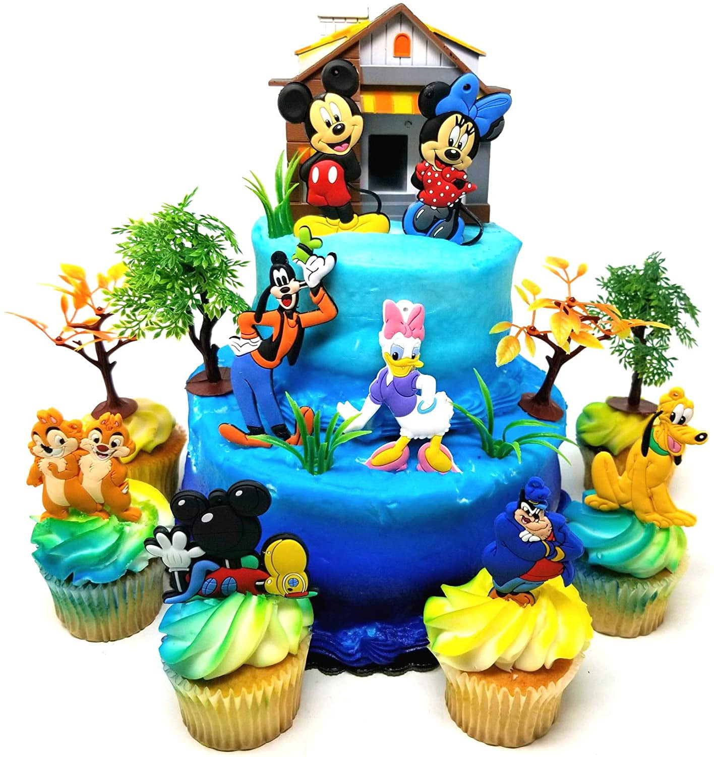 Mickey & Minnie Cupcake Toppers Handmade Set of 12 Birthday