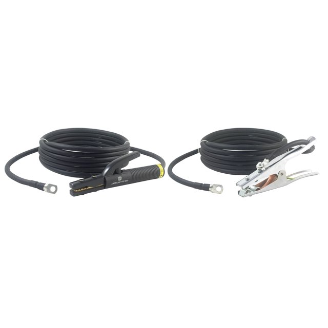 SÜA - 500 Amp Welding Leads Set Assembly - Terminal Lug Connector - 2/0 AWG 100% Copper Cable (25 FEET Each Lead)