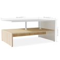 thumbnail image 4 of vidaXL Coffee Table Engineered Wood 90x59x42 cm Oak and White, 4 of 4