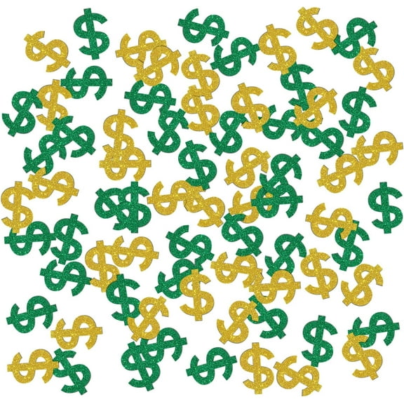 Dollar Confetti Glitter, Money Casino Poker Confetti, Birthday, Wedding Paper Scatter, Dollar Bill Party Table Decorations Confetti, 120pcs