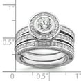 thumbnail image 3 of Sterling Silver Rhodium-plated CZ Round Cut 3 Piece Set Ring QR6931, 3 of 4