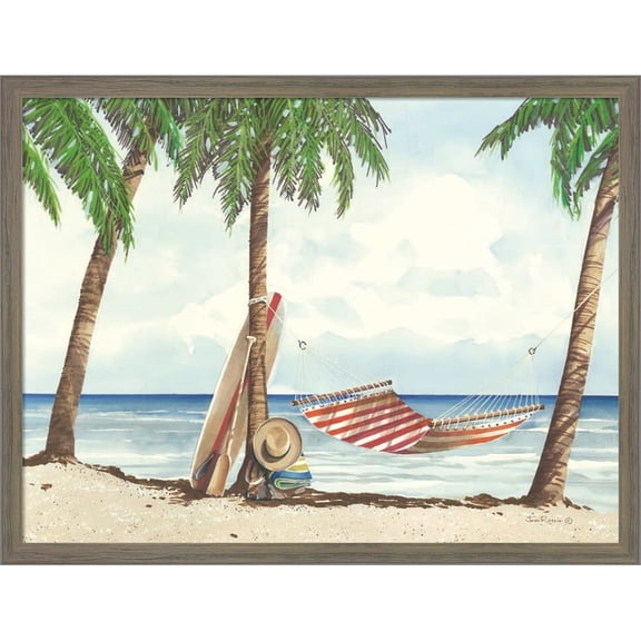 Great Art Now Under the Palms by John Rossini, Framed Wall Art, 21W x 16H