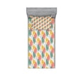 thumbnail image 2 of Ambesonne Leaves Fitted Sheet & Pillow Sham Set, Pastel Botany on Spots, Queen, White Multicolor, 2 of 3