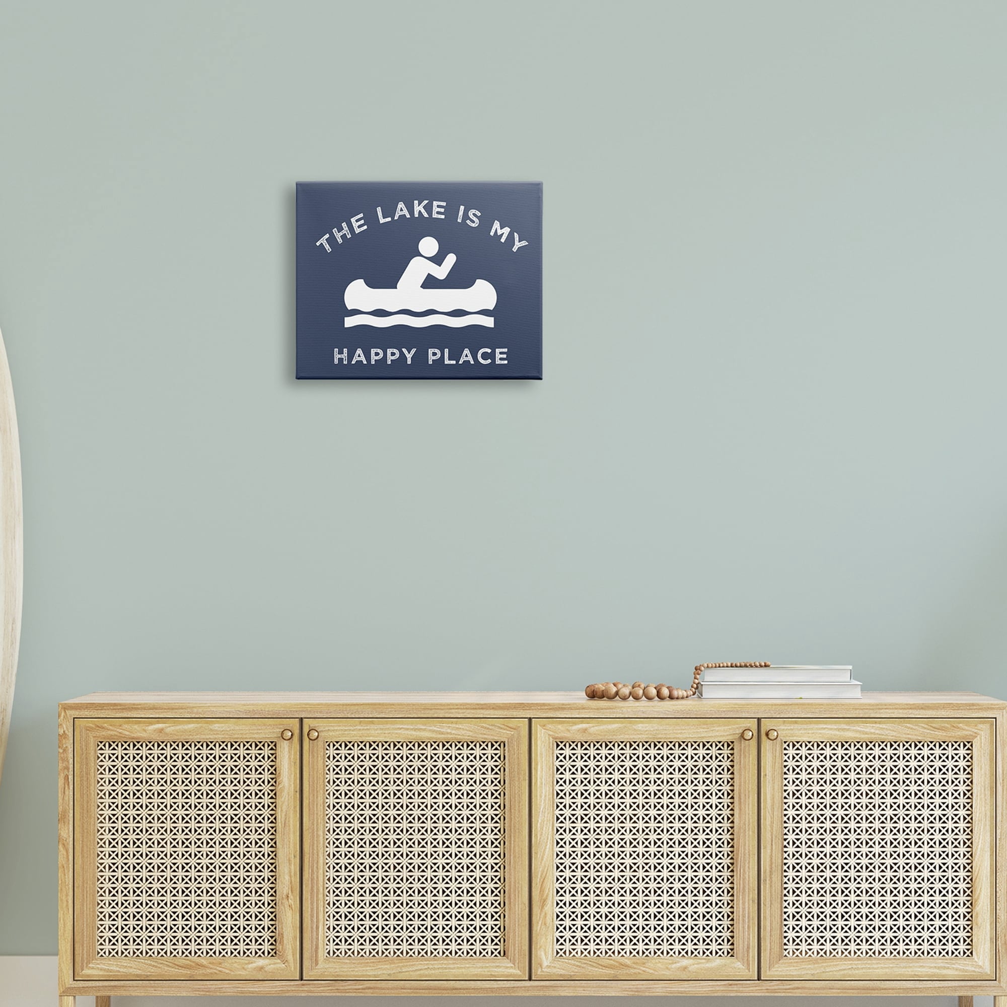 Stupell Industries Lake's My Happy Place Row Boat Paddler,48 x 36, Design by Daphne Polselli