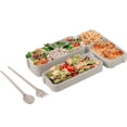 thumbnail image 1 of Fiambrera Bento Premium, 3 compartimentos, a prueba de fugas, incluye divisor, fiambrera Bento, apta para microondas y lavavajillas, 1 of 8