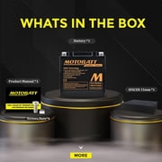 Motobatt MBTX12UHD 12V, 14Ah - QuadFlex 4 Terminal Non-Spillable AGM Battery, 210 CCA