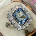 thumbnail image 4 of K-KED Gorgeous 925 Silver Wedding Rings for Women Blue Cubic Zirconia Ring Size 6-10-9-Blue#5, 4 of 9