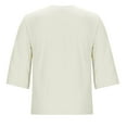 thumbnail image 6 of BLVB Womens 3/4 Sleeve Tops Cotton Linen Shirts Crew Neck Casual Loose Fit Blouses Spring Summer Fashion Clothes, 6 of 7