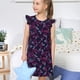 thumbnail image 4 of Fotbe Purple Butterfly Vestido de Dormir para Niñas de 3 a 10 Años, Mangas Cortas, Estilo Princesa, Pijama Camisón con Mangas Voladas-XX-Large, 4 of 6